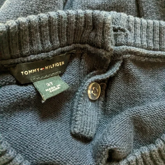 Tommy Hilfiger Crewneck Knit Sweater Winter Novelty Navy Unisex Blue & Rust 3T - Picture 6 of 7